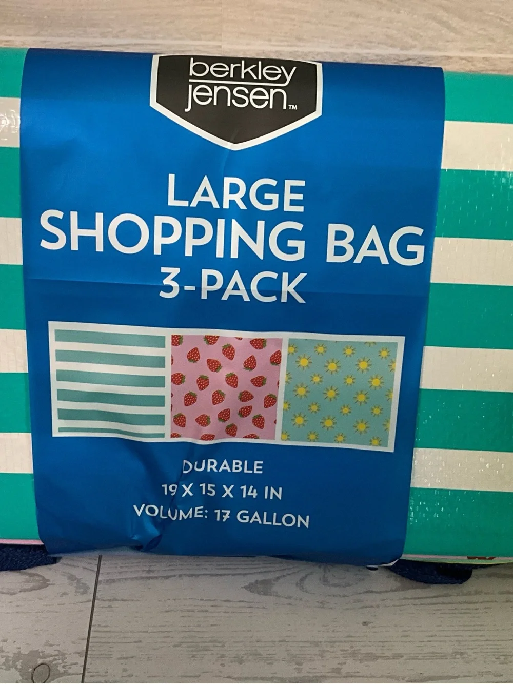 Berkley Jensen large Shopping Bag - 3 Pack new